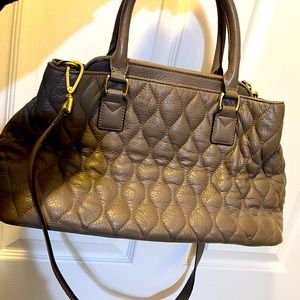 Vera Bradley Quilted Leather Emma Satchel purse.
